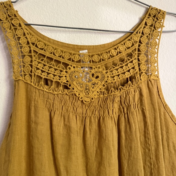 Mustard Yellow Italian Linen Summer Dress – Purolino - Picture 5 of 5